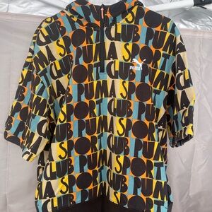 Puma Black and Orange Sweatshirt with Bold Design